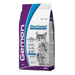 GEMON CAT STERILISED TUNA & SALMON sausā barība kaķiem Tuncis, lasis 2kg